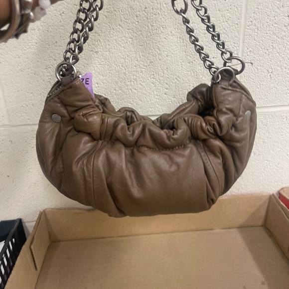 BCBGMaxAzria Brown Shoulder Bag with Chain Strap - Picture 10 of 16